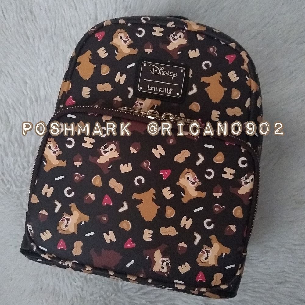 Loungefly Disney Chip N' Dale Allover Print Mini Backpack